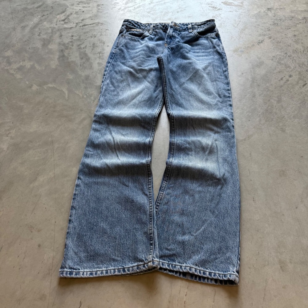 Vintage LEI Wide Leg Flare Jeans Womens Size 9 Medium Wash Denim Y2K 28x30